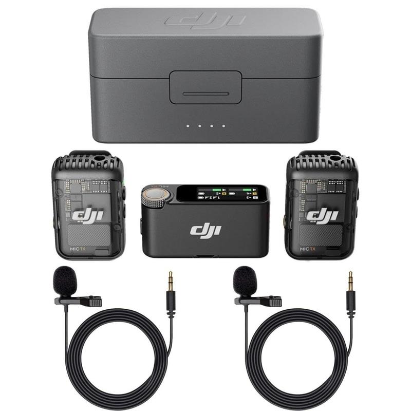 Microfone sem fio DJI Mic 2 (2 TX + 1 RX) com estojo de